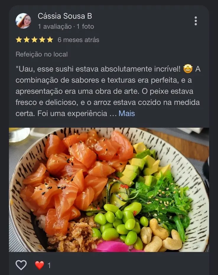Avaliação de cliente